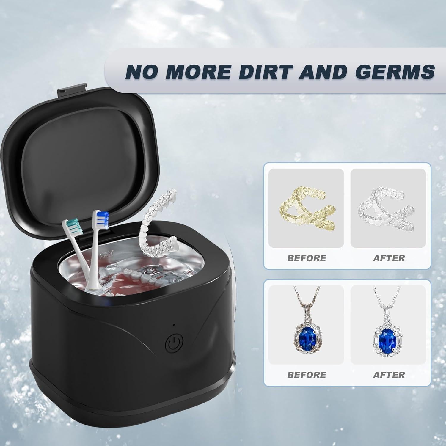 Limpiador Ultrasónico KUNPHY para Retenedores y Dentaduras 46KHz