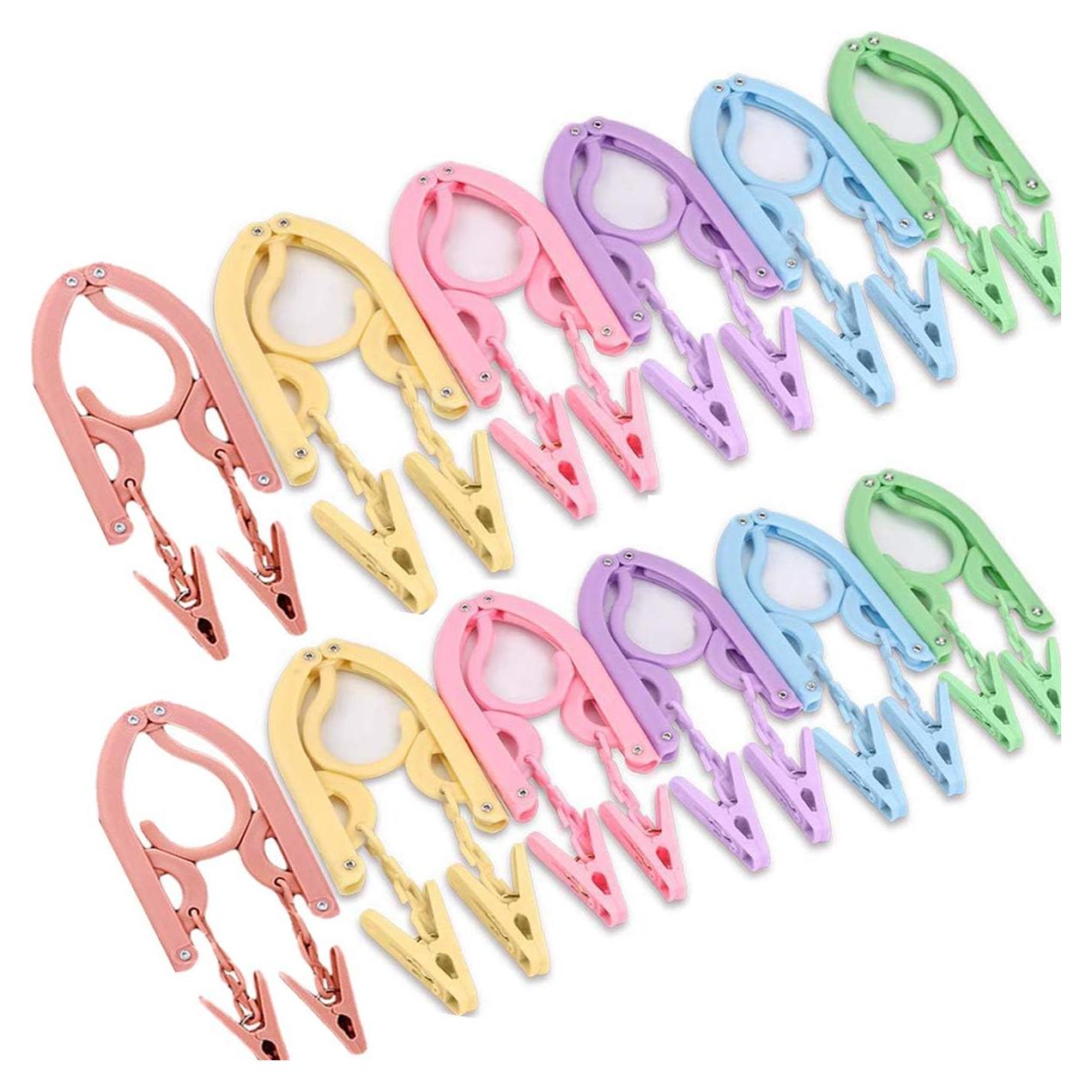 Perchas de Viaje YOUOWO 12 Pcs Plegables Antideslizantes