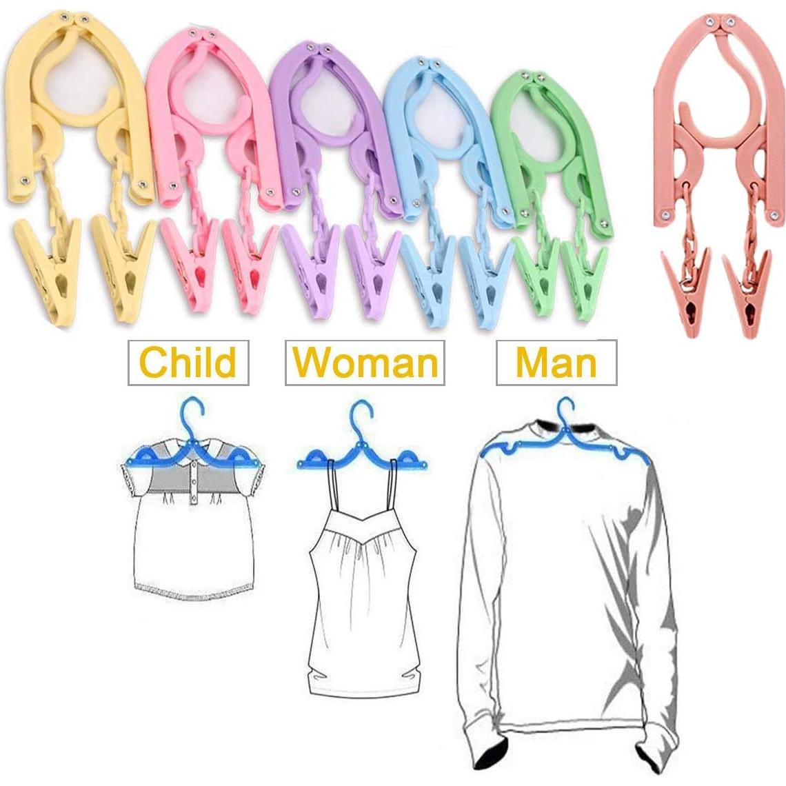 Perchas de Viaje YOUOWO 12 Pcs Plegables Antideslizantes