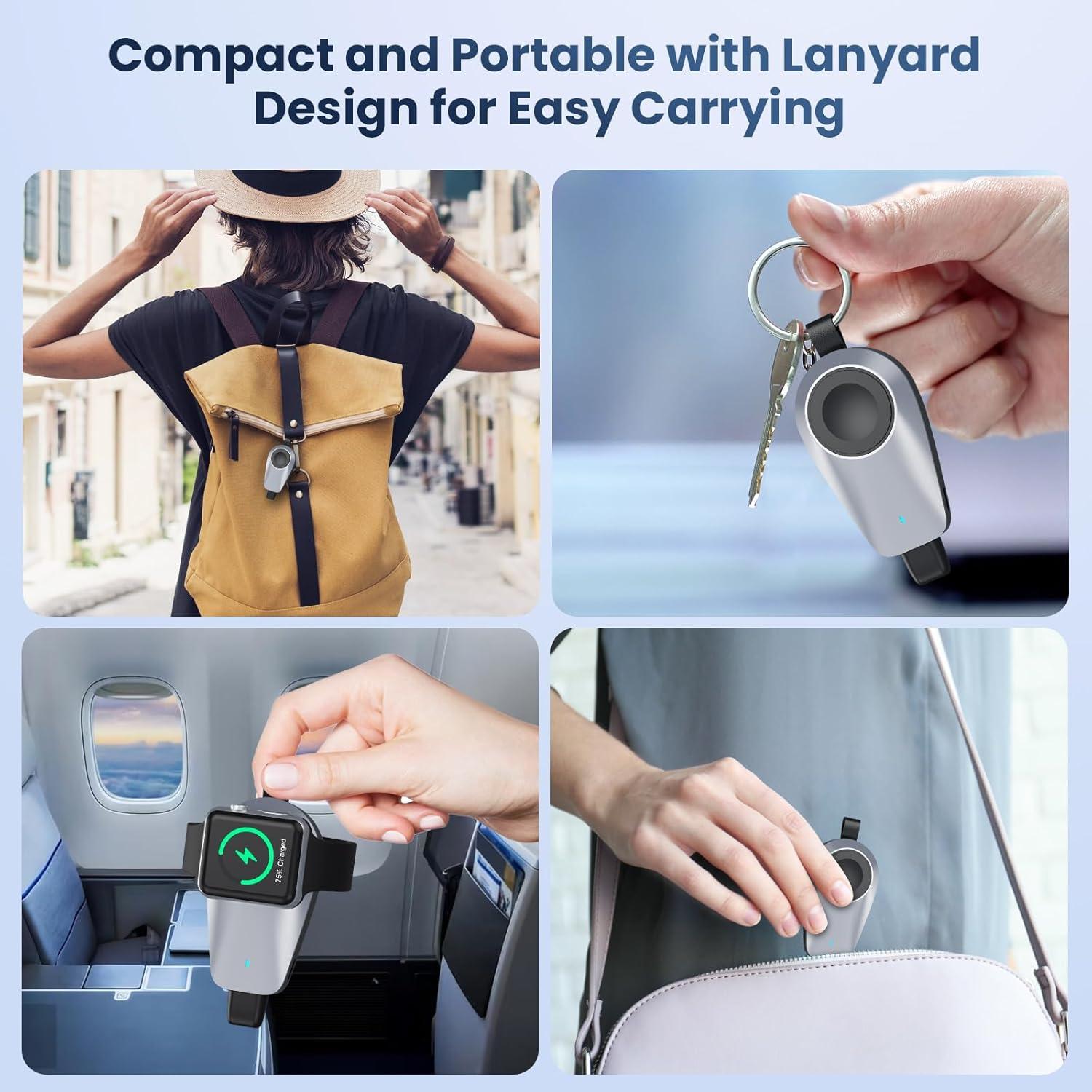 Cargador Inalámbrico Portátil Mini 1600mAh para Apple Watch y iPhone