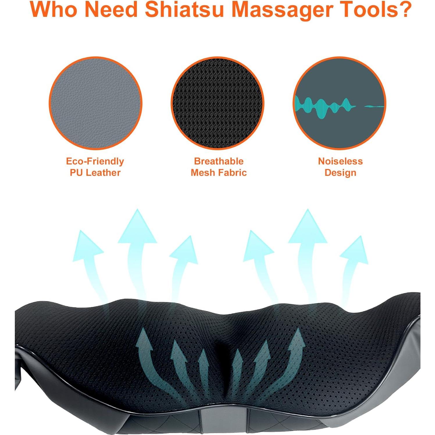 Masajeador Eléctrico Shiatsu Cuello y Espalda con Calor - Ceamorfco