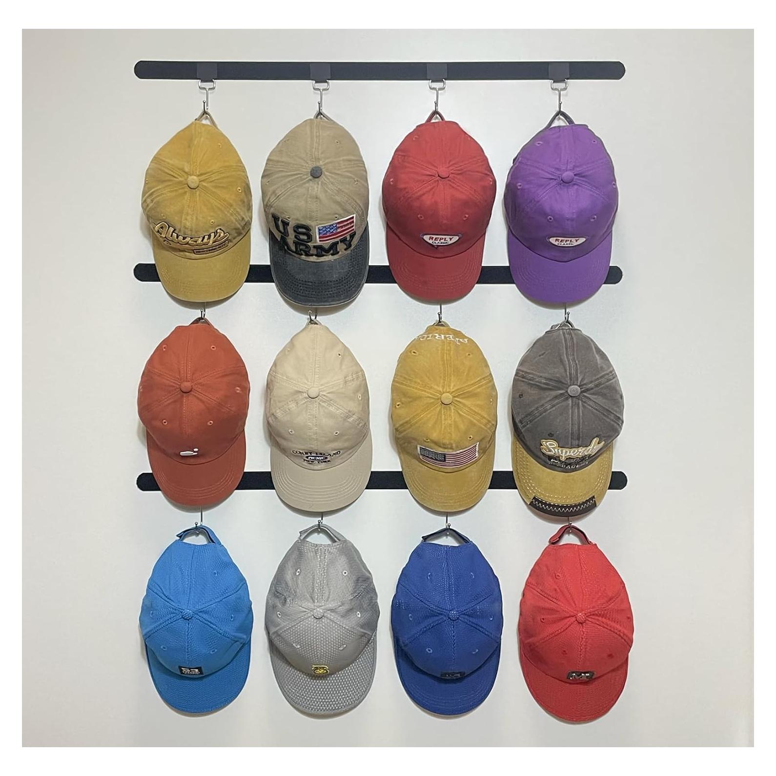 Organizador de Sombreros Adhesivo ETOWIFA - Soporte para 36 Gorras