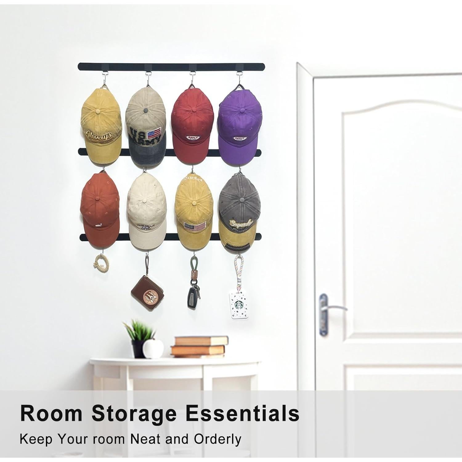 Organizador de Sombreros Adhesivo ETOWIFA - Soporte para 36 Gorras