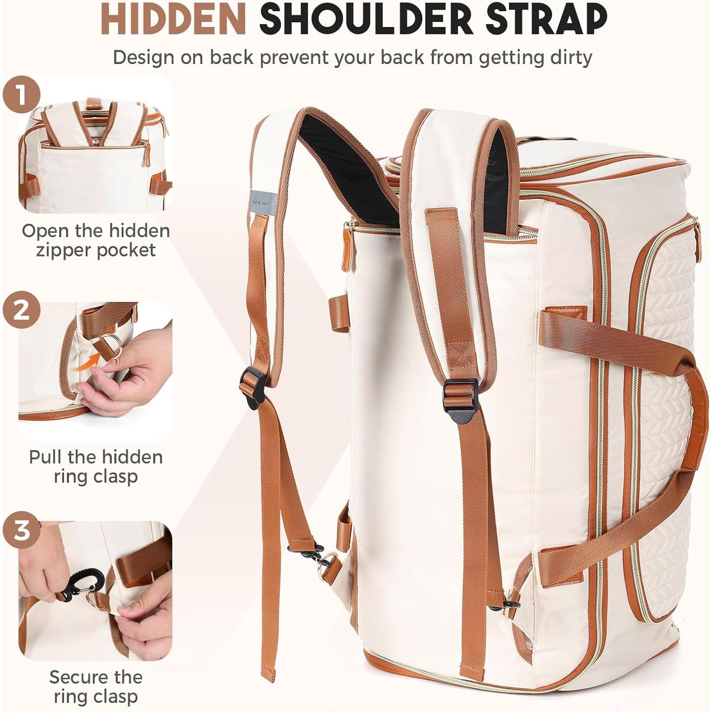 Bolsa Duffle Convertible 4 en 1 para Mujeres - Albaricoque