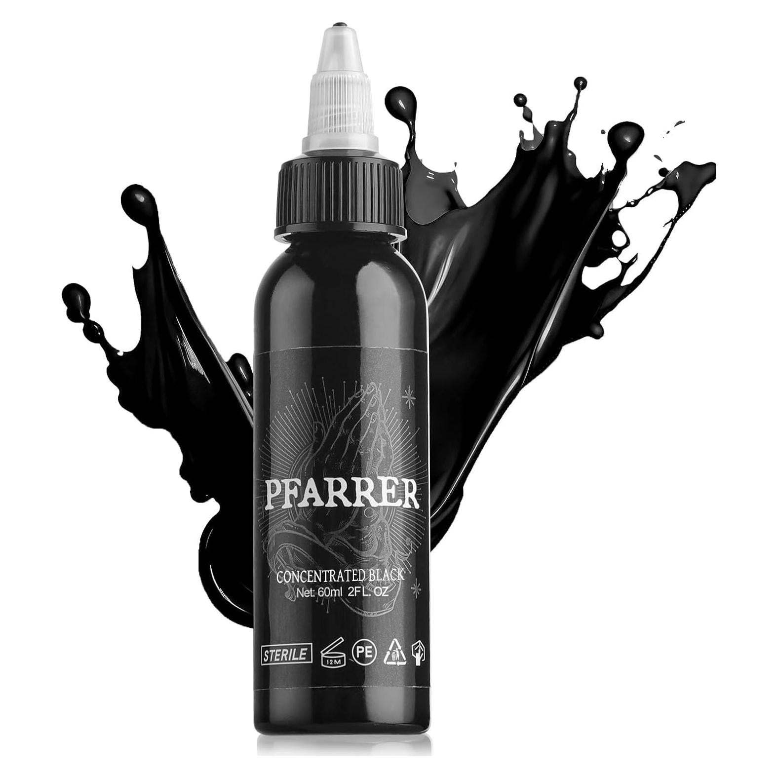 Tinta de Tatuaje Negra PFARRER 60ml Vegana Alta Calidad