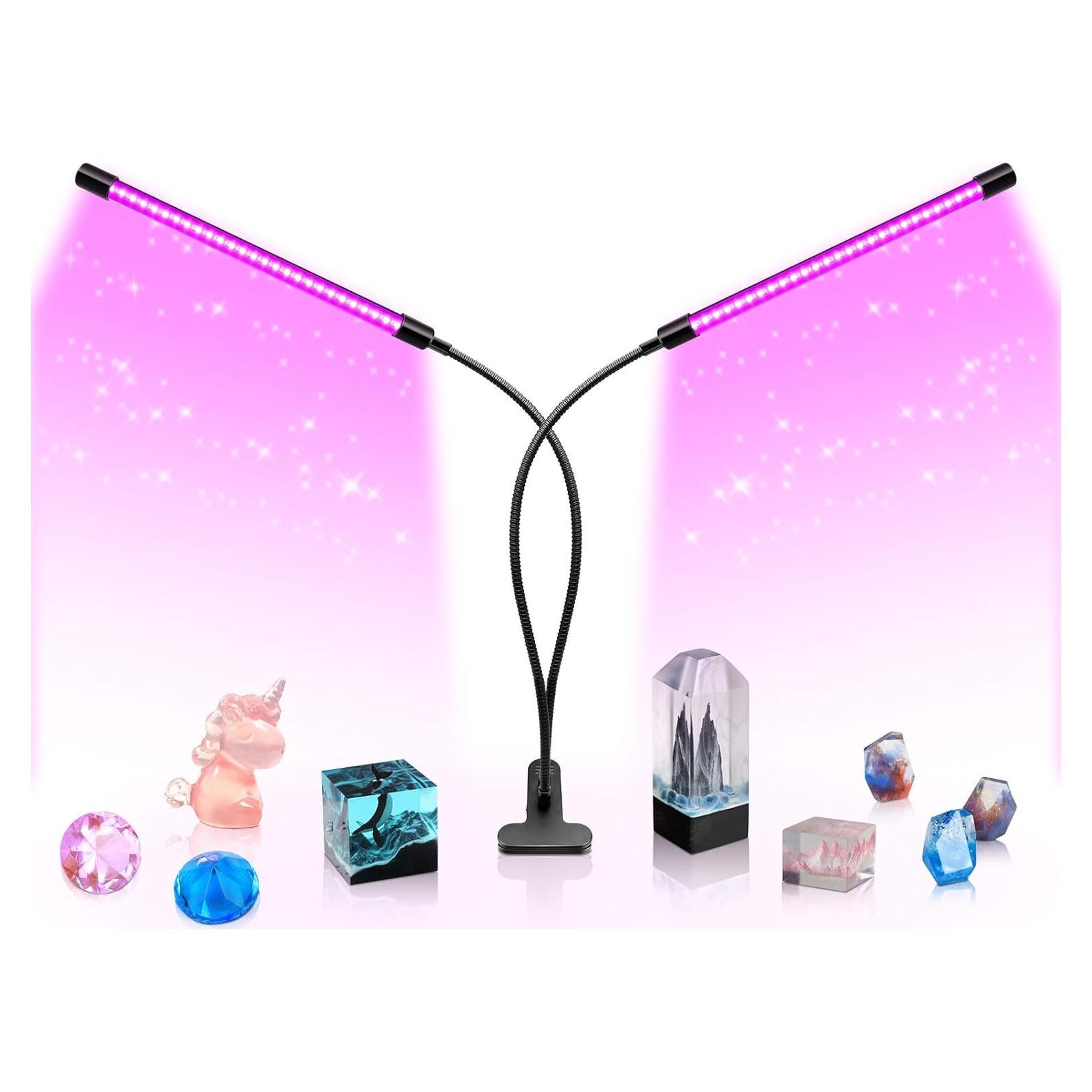 Lámpara UV Negra LED Doble Cabeza 20W YGS-Tech USB Ajustable