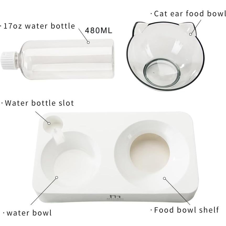 Juego de Tazones Elevados para Gatos y Perros Marchul 0.5L