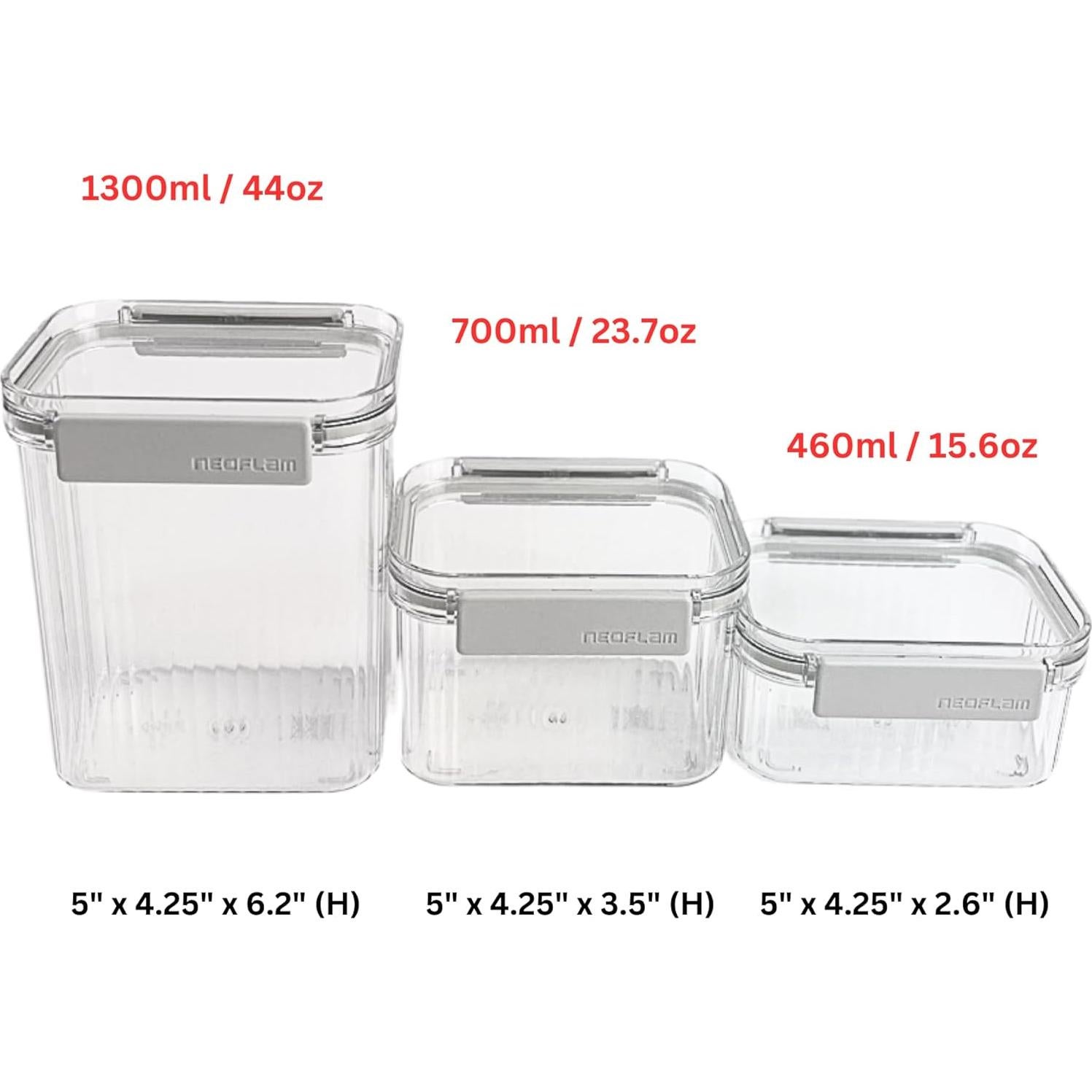 Set de 3 Contenedores de Alimentos Herméticos Neoflam 442g-1244g