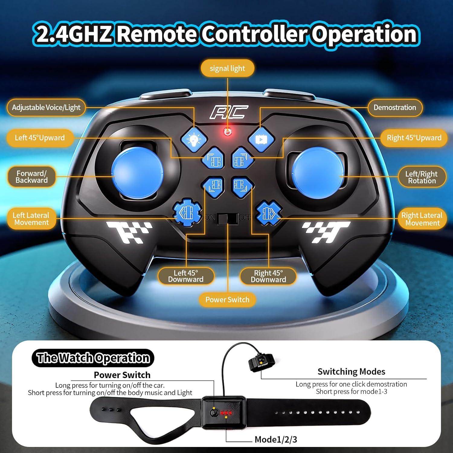 Coche Acrobático RC Uregoio 4WD Detección de Gestos LED