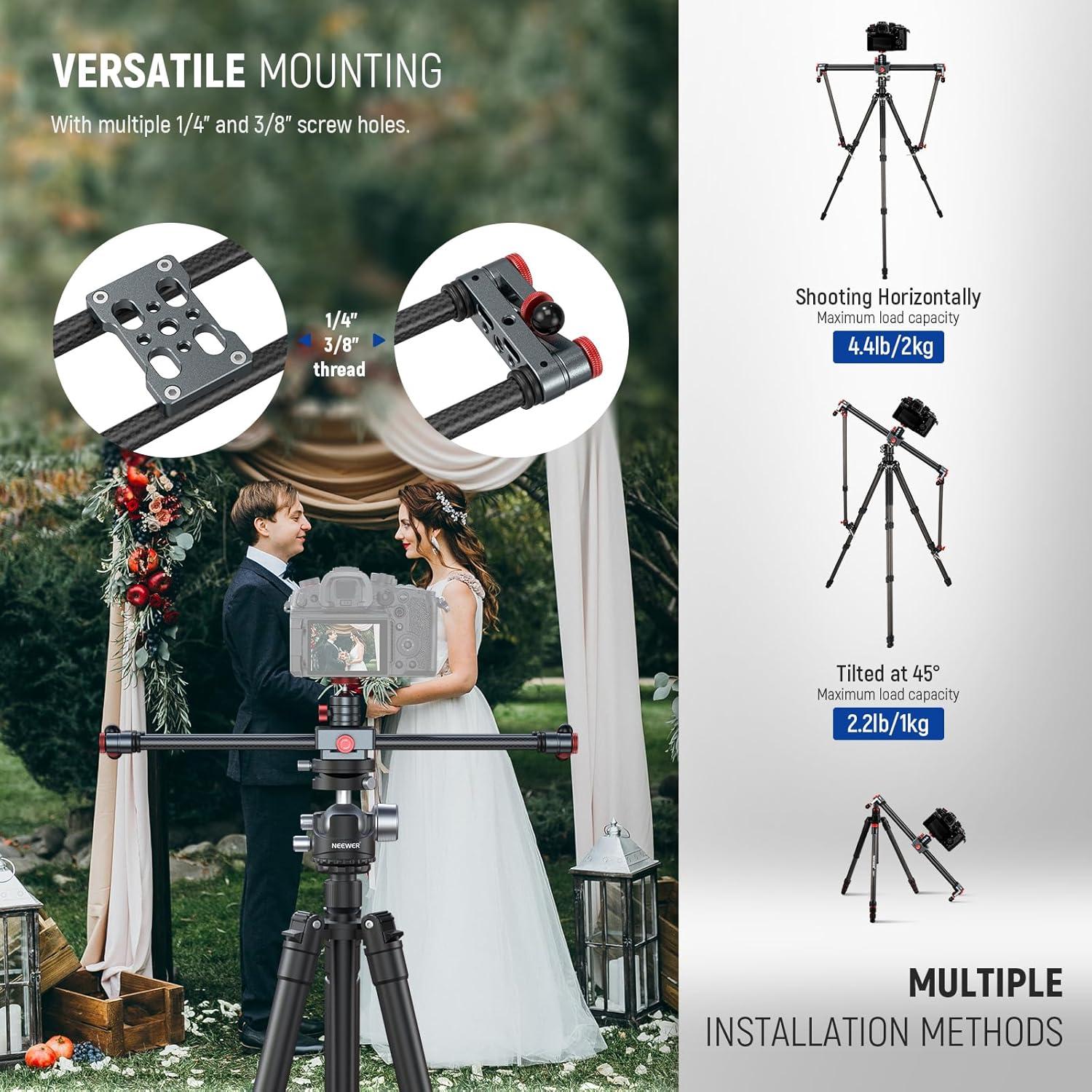 Deslizador de Cámara NEEWER CS1M 40cm Fibra de Carbono Ajustable