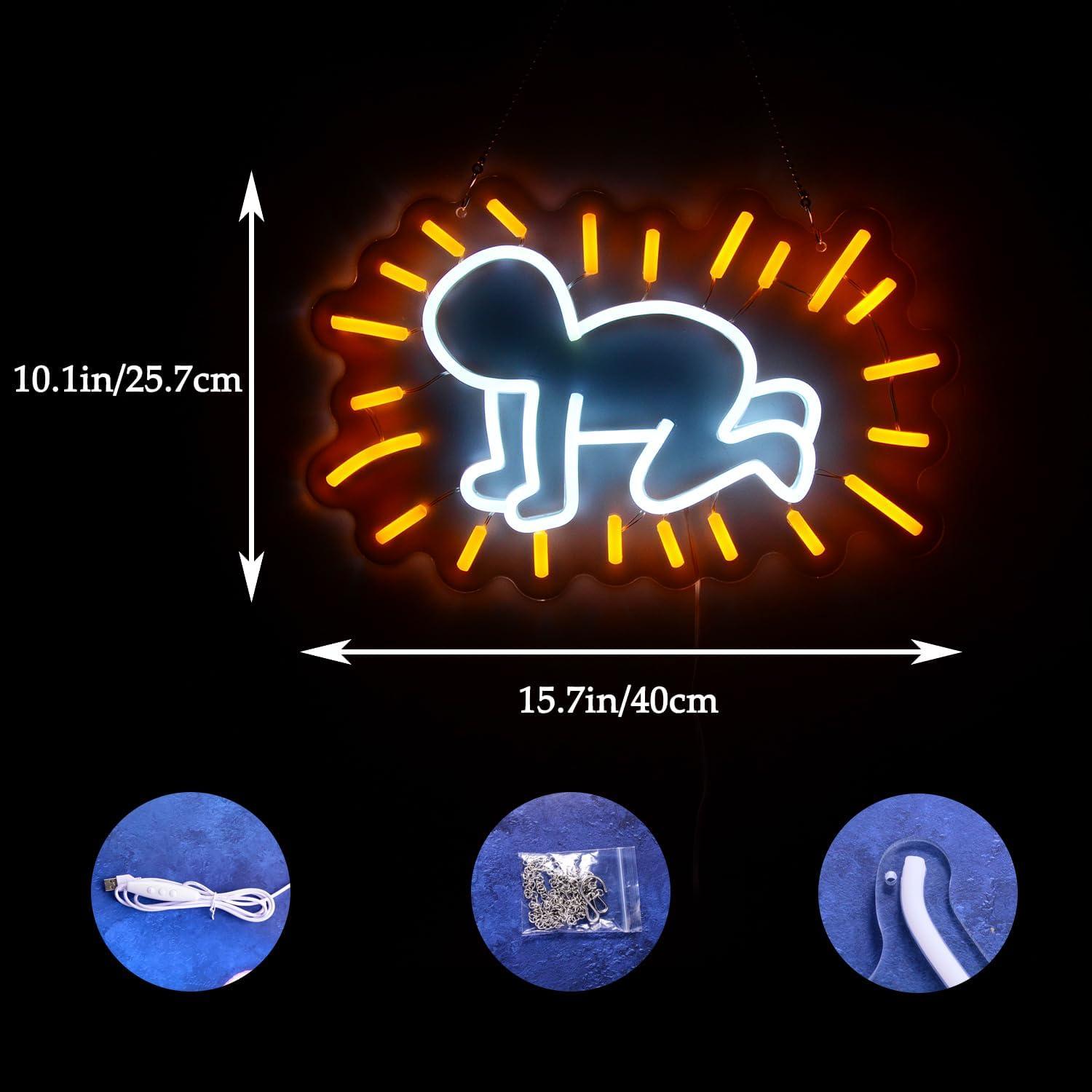 Luz Neon LED Bebé Brillante 40x25.7 cm Wutrnjd Decoración