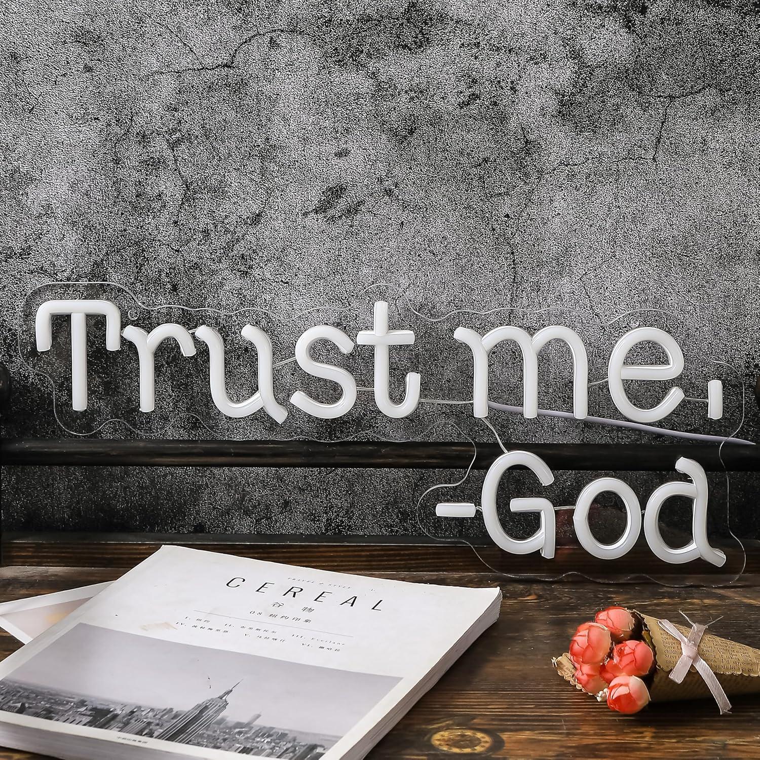 Letrero LED Neón Confía en Mí Dios 42.5x18cm Decoración