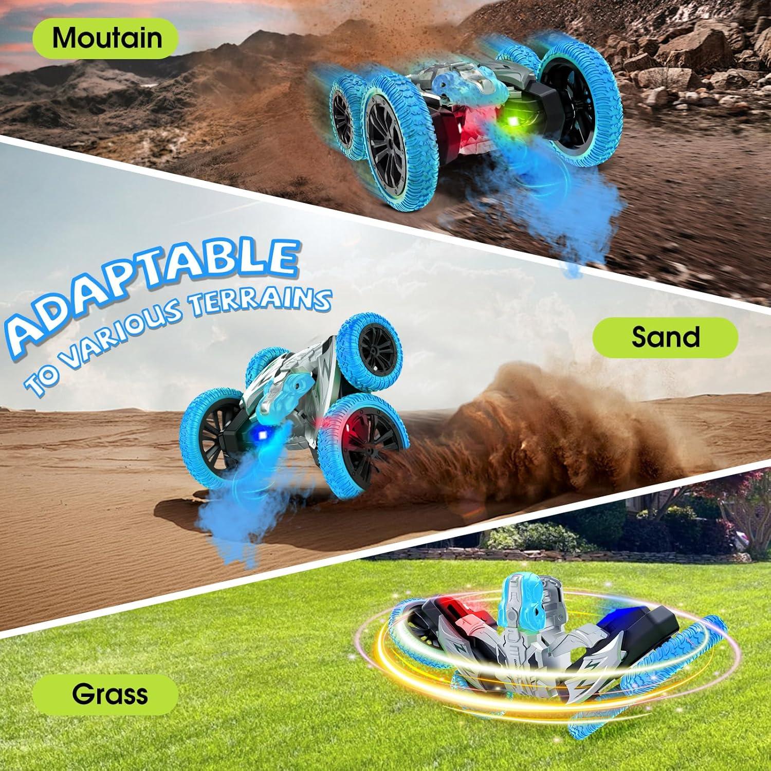 Coche RC Acrobático Paaxido 360° Doble Cara Azul