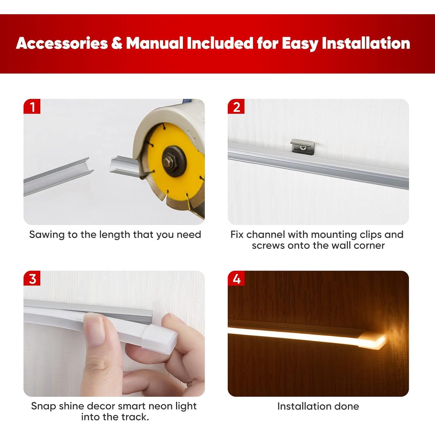 Soporte de Montaje Aluminio Shine Decor 1M para Luces LED 6x12mm