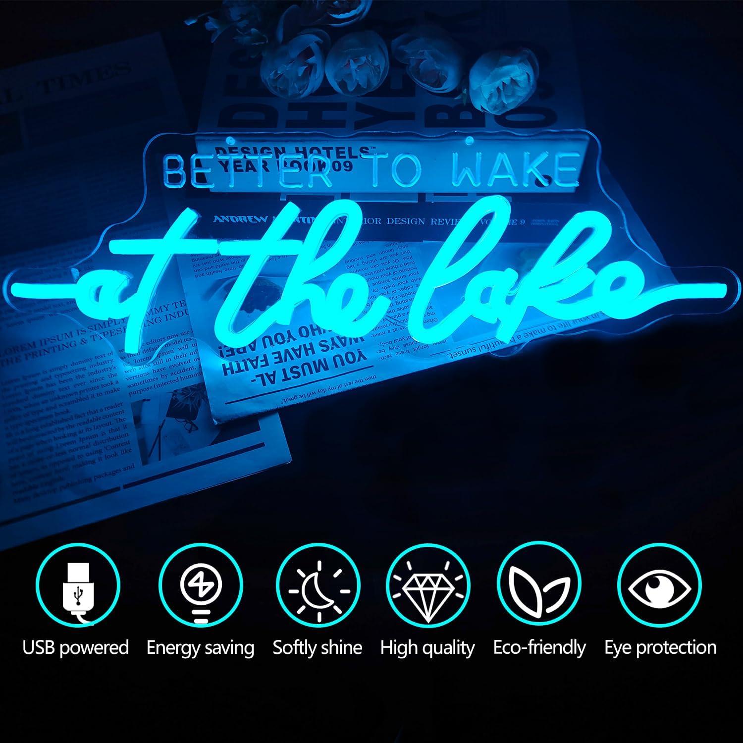 Letrero Neón Decorativo Dpaint Luz LED Ajustable Azul 30x10 cm