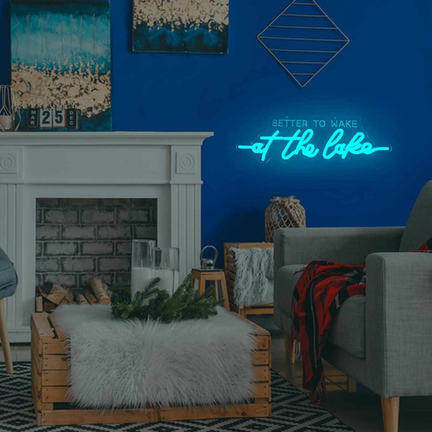 Letrero Neón Decorativo Dpaint Luz LED Ajustable Azul 30x10 cm