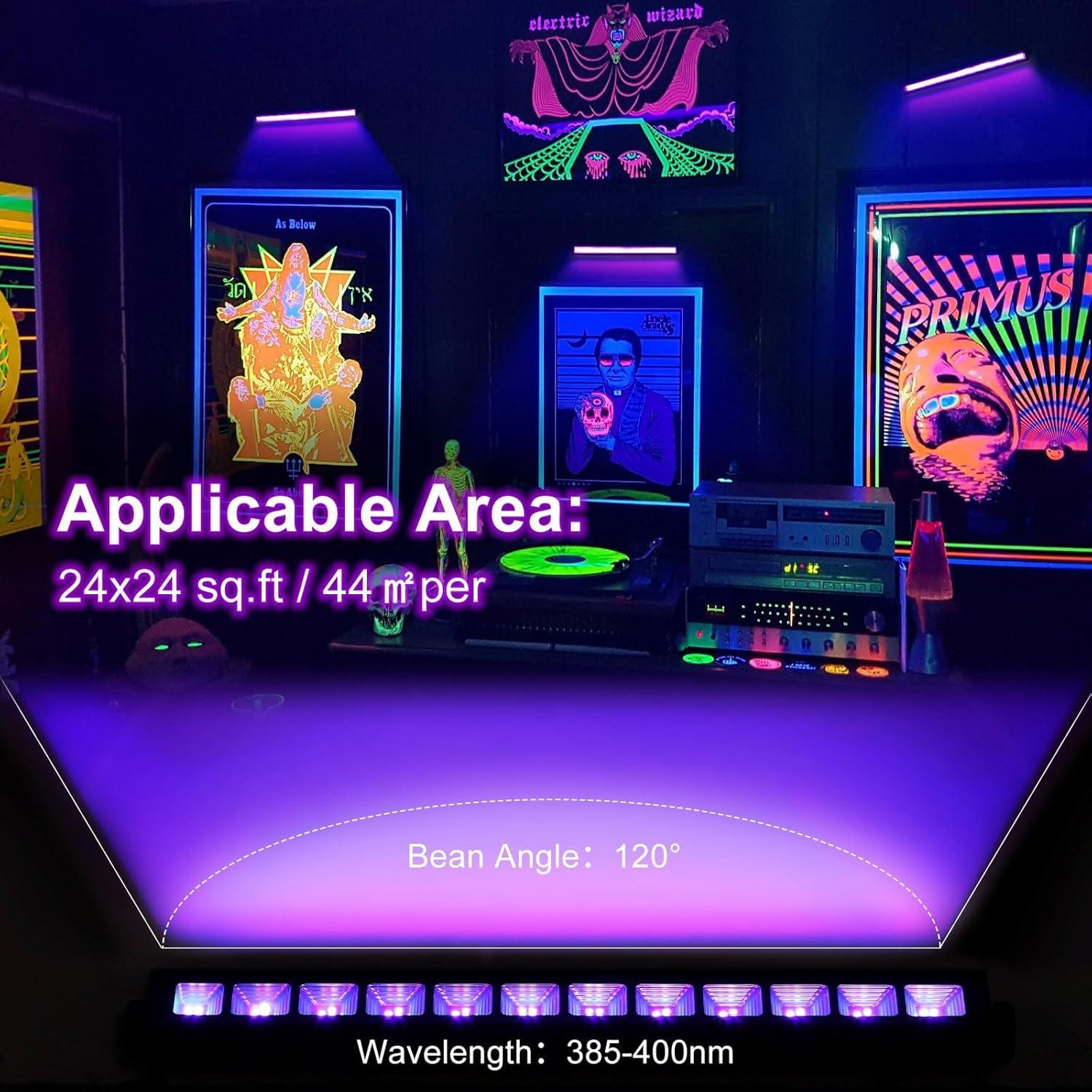 Paquete de 8 Barras de Luz Negra LED 40W YIAYETOG para Fiestas