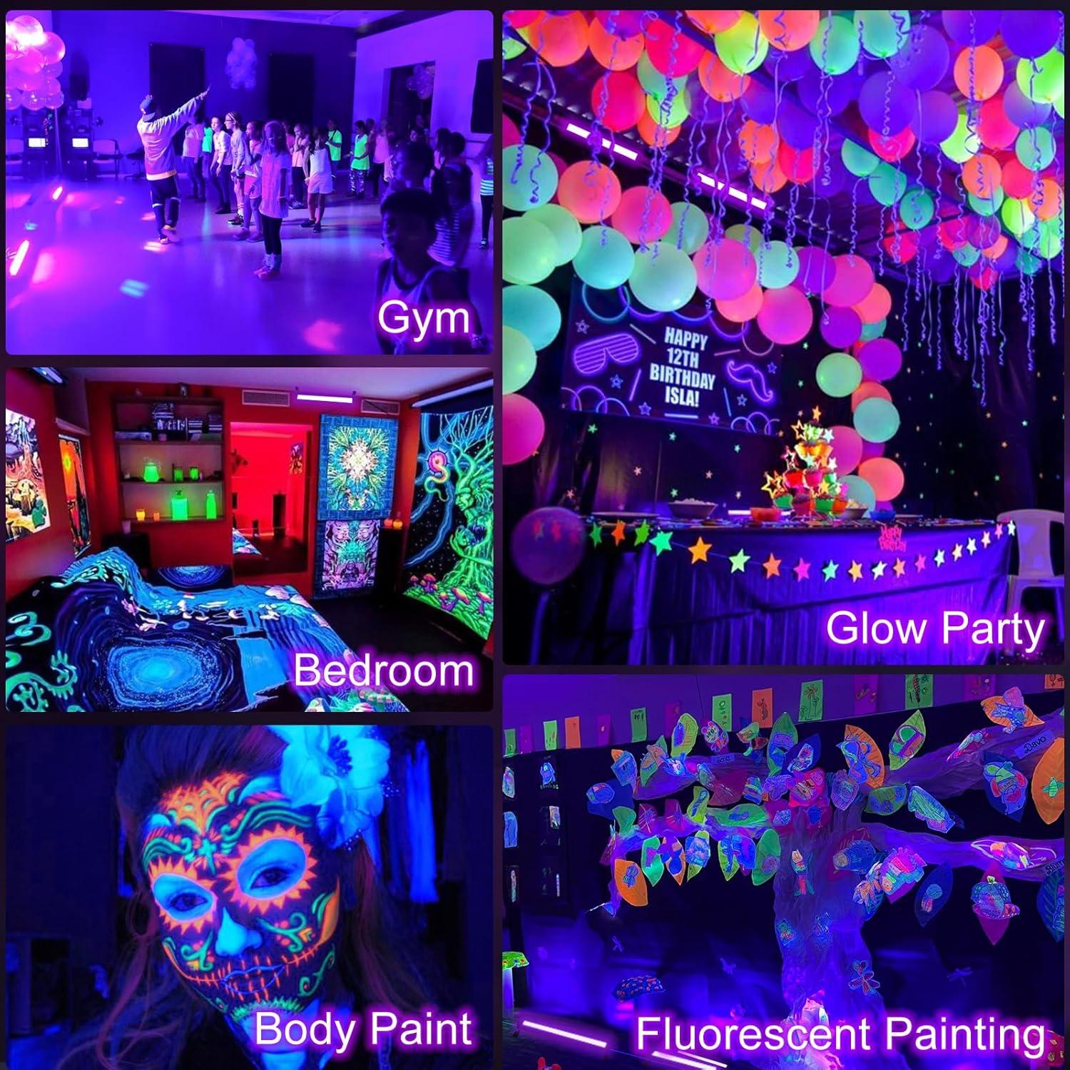 Paquete de 8 Barras de Luz Negra LED 40W YIAYETOG para Fiestas