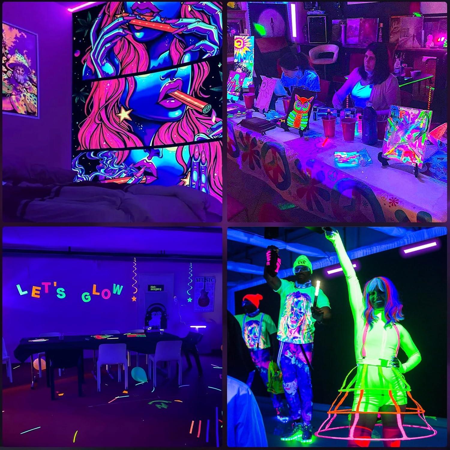 Paquete de 8 Barras de Luz Negra LED 40W YIAYETOG para Fiestas