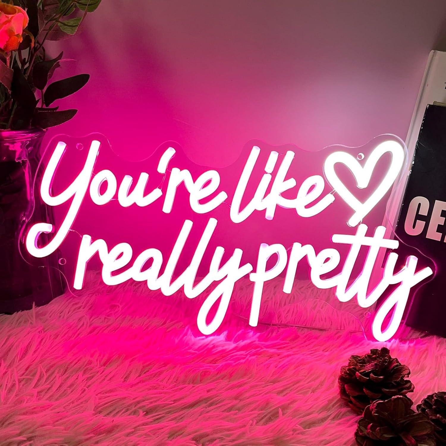 Letrero de neón LED Eres Bonita 40x20.6 cm Decoración