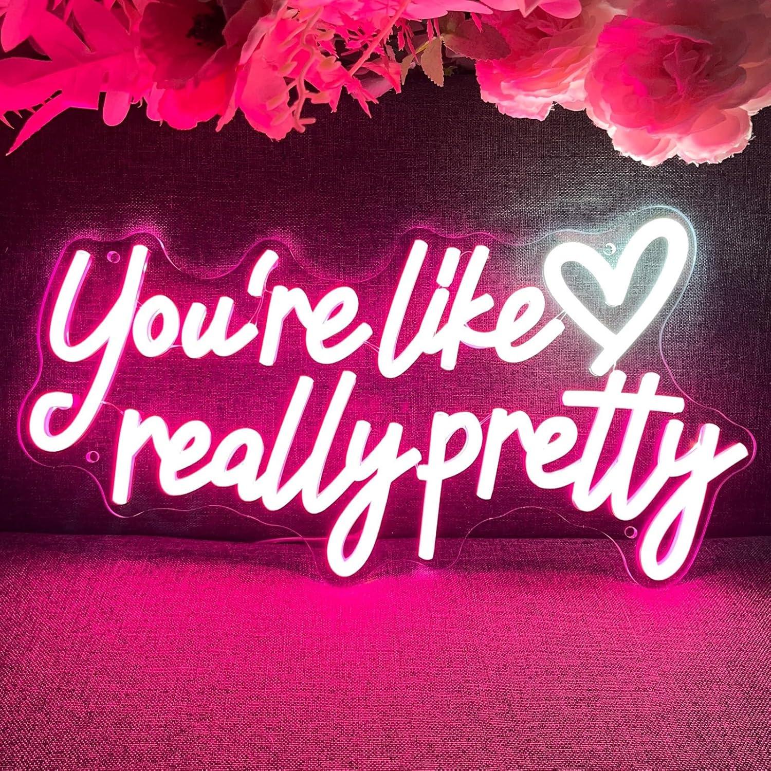 Letrero de neón LED Eres Bonita 40x20.6 cm Decoración