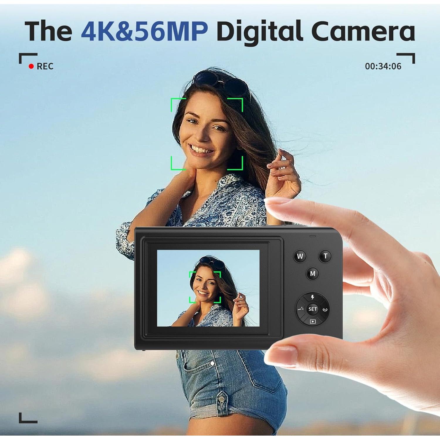 Cámara Digital Compacta Twylyte CDF9P 56MP FHD 1080P Zoom 16X