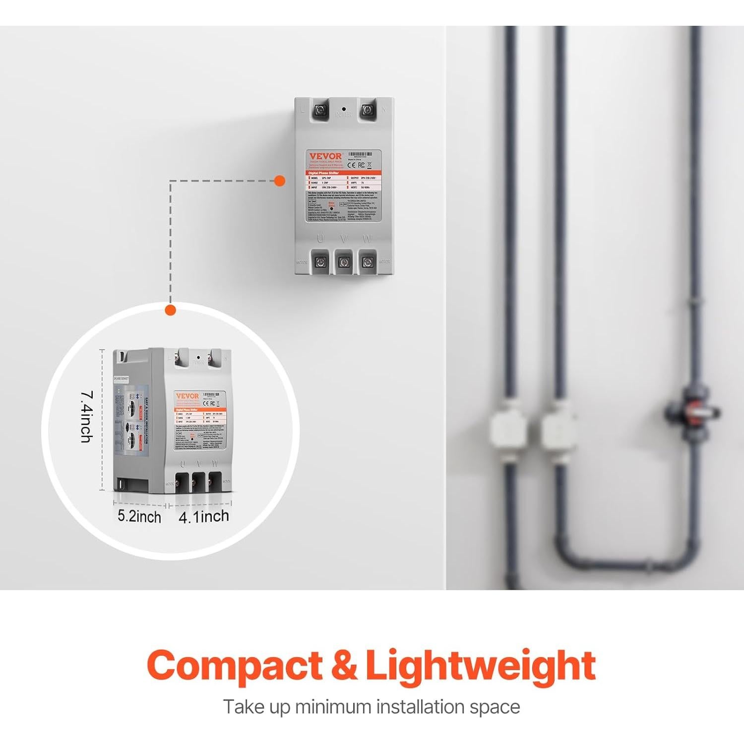 Convertidor de Fase Digital VEVOR 2HP 220V para Motor
