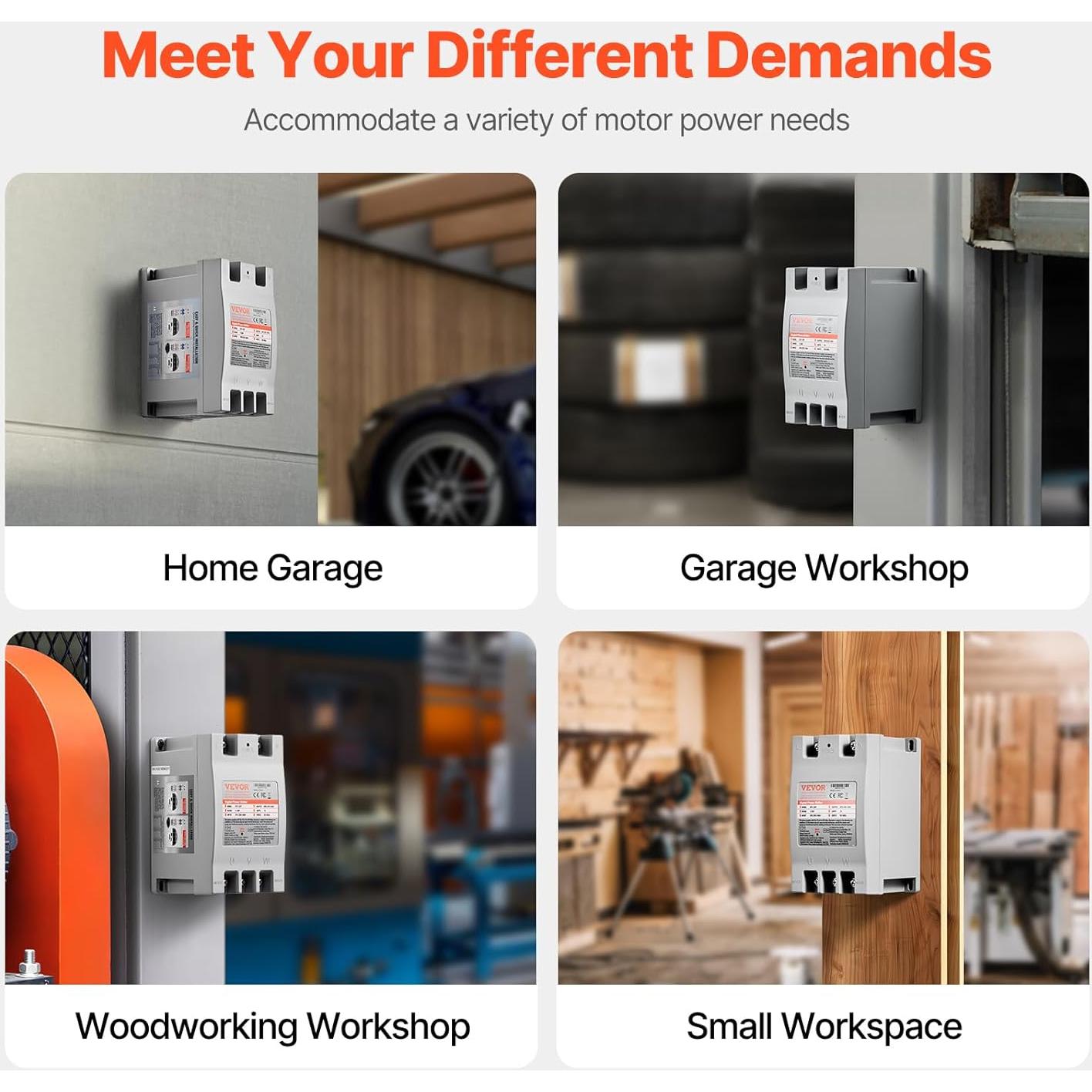 Convertidor de Fase Digital VEVOR 2HP 220V para Motor