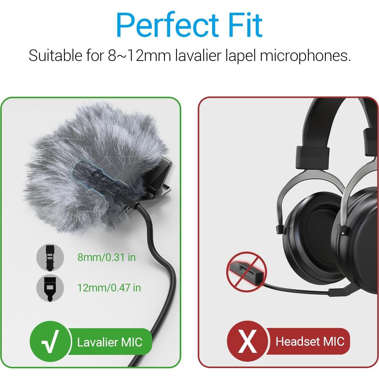 Cubilux Juego de Muff Wind y Cubierta de Espuma para Micrófono