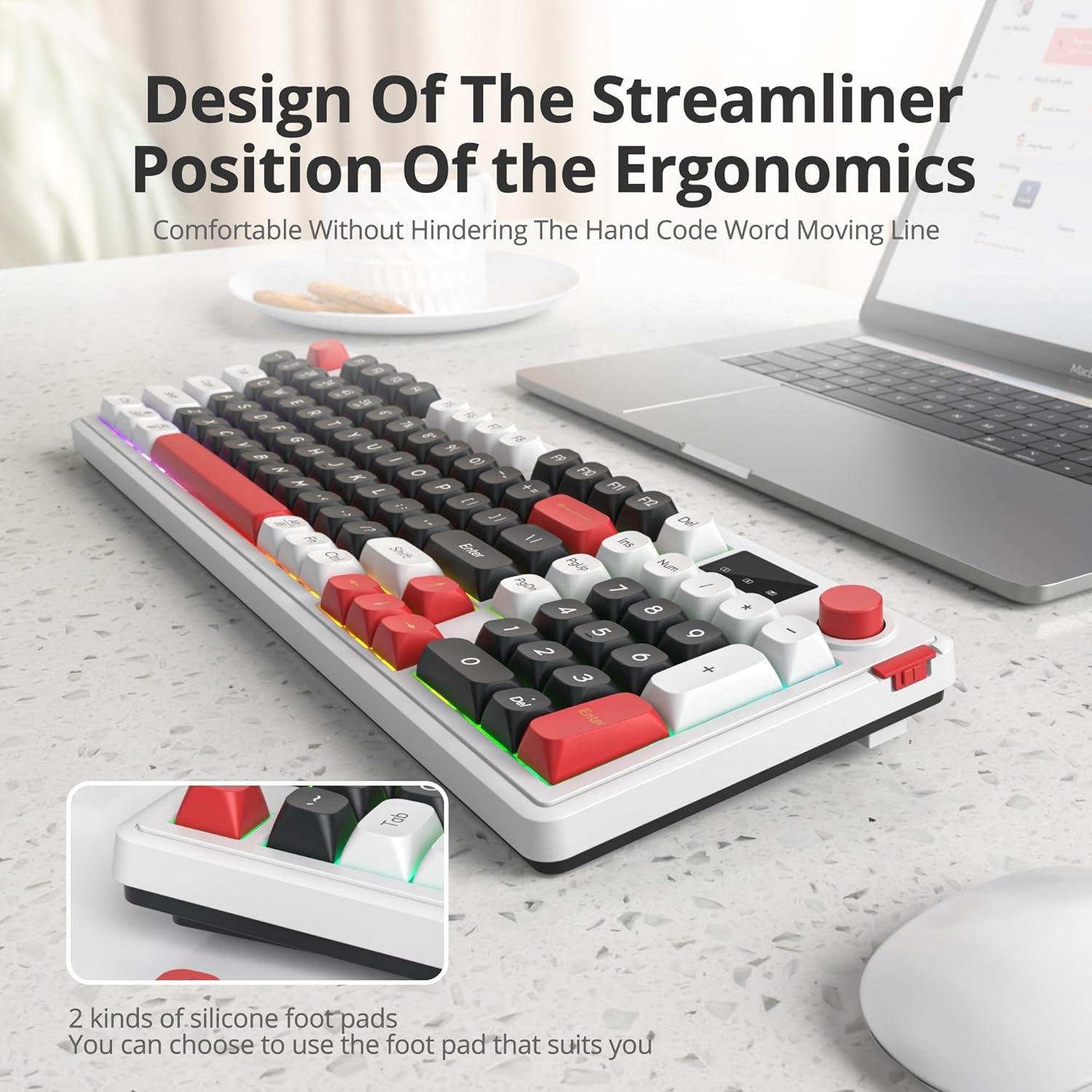 Teclado Inalámbrico RGB CJXSP 96% con Pantalla y Perilla