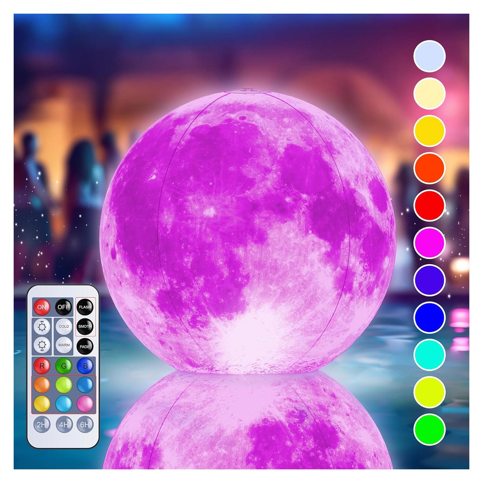 Luces de piscina flotantes TIALLY 16" solares RGB - 1 paquete