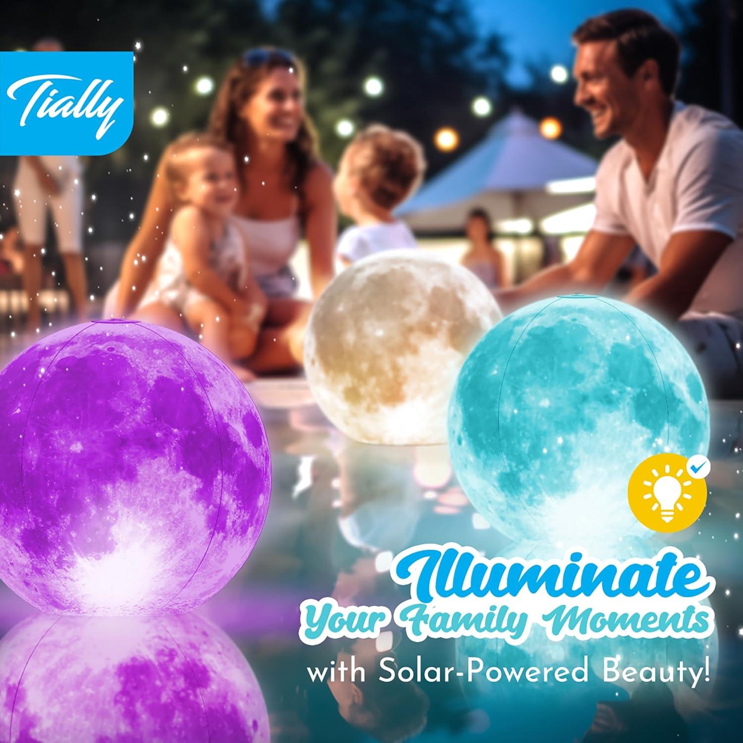 Luces de piscina flotantes TIALLY 16" solares RGB - 1 paquete