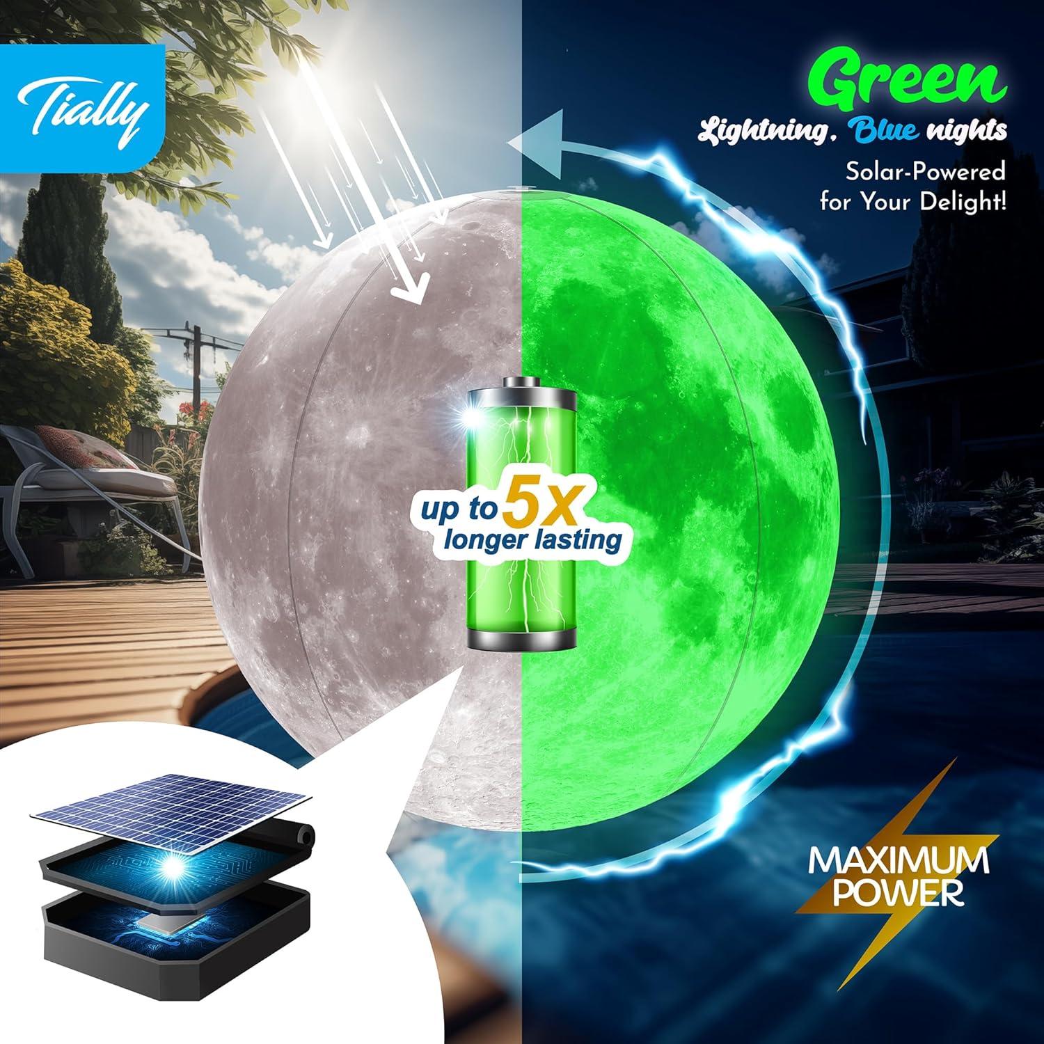 Luces de piscina flotantes TIALLY 16" solares RGB - 1 paquete