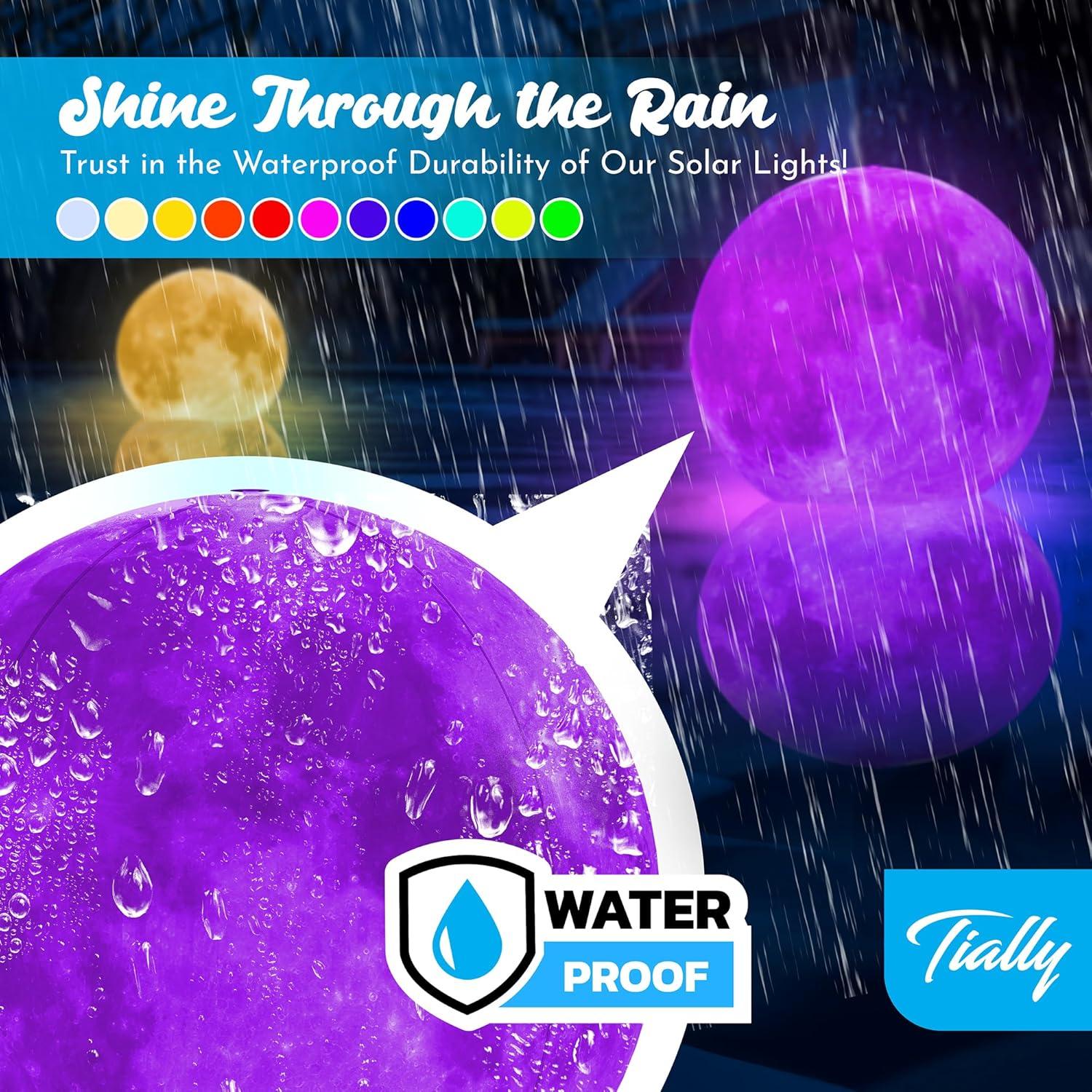 Luces de piscina flotantes TIALLY 16" solares RGB - 1 paquete