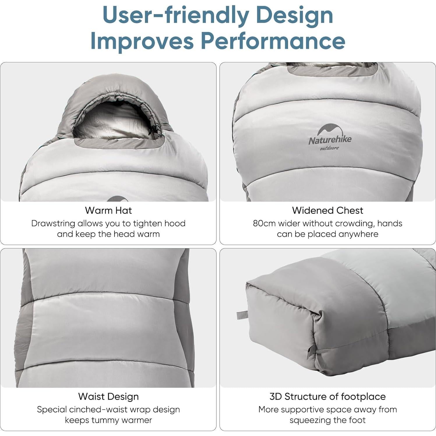 Saco de Dormir Naturehike P300 para Clima Frío 1-6°C