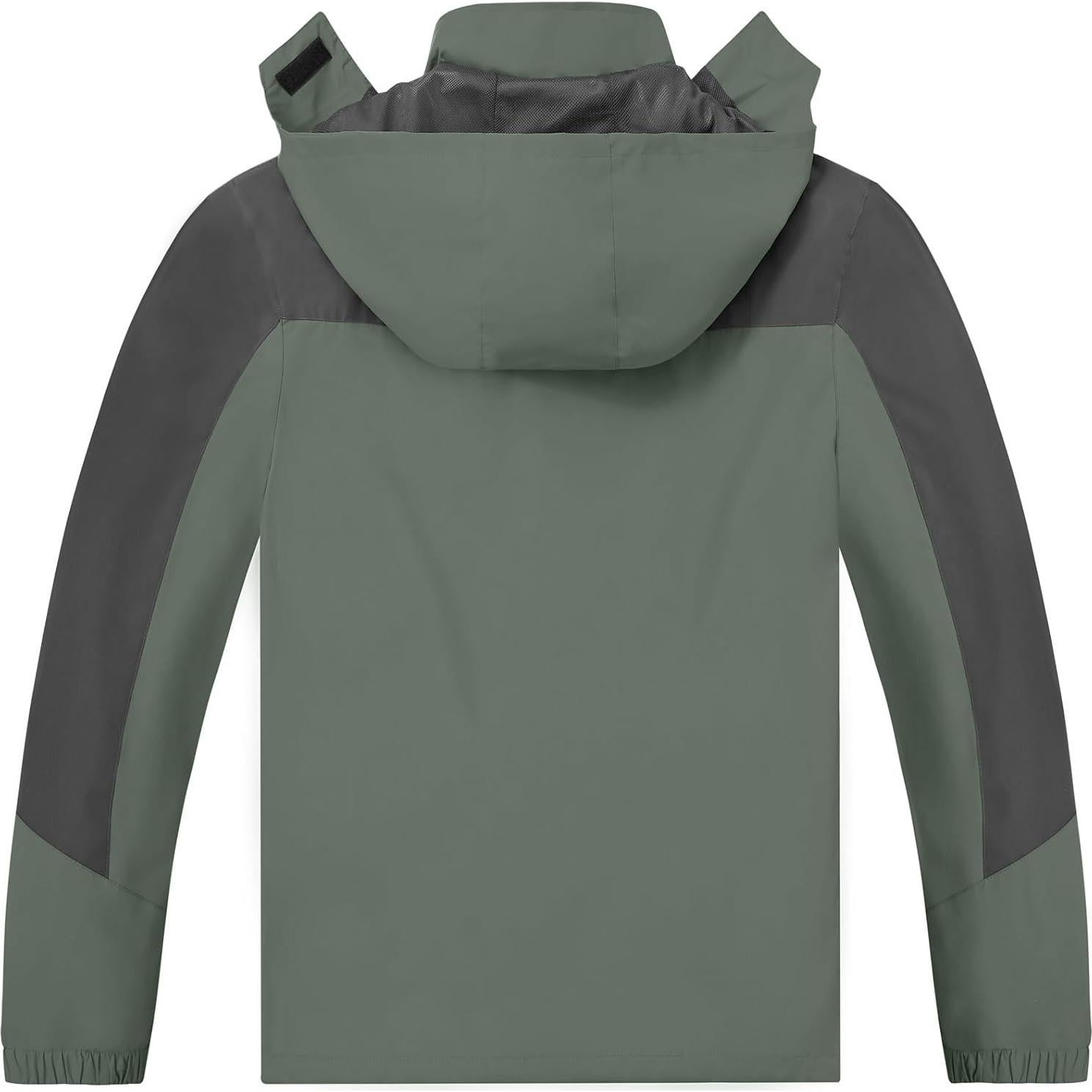 Chaqueta de Lluvia TEZO Impermeable Hombre Verde Ejercito