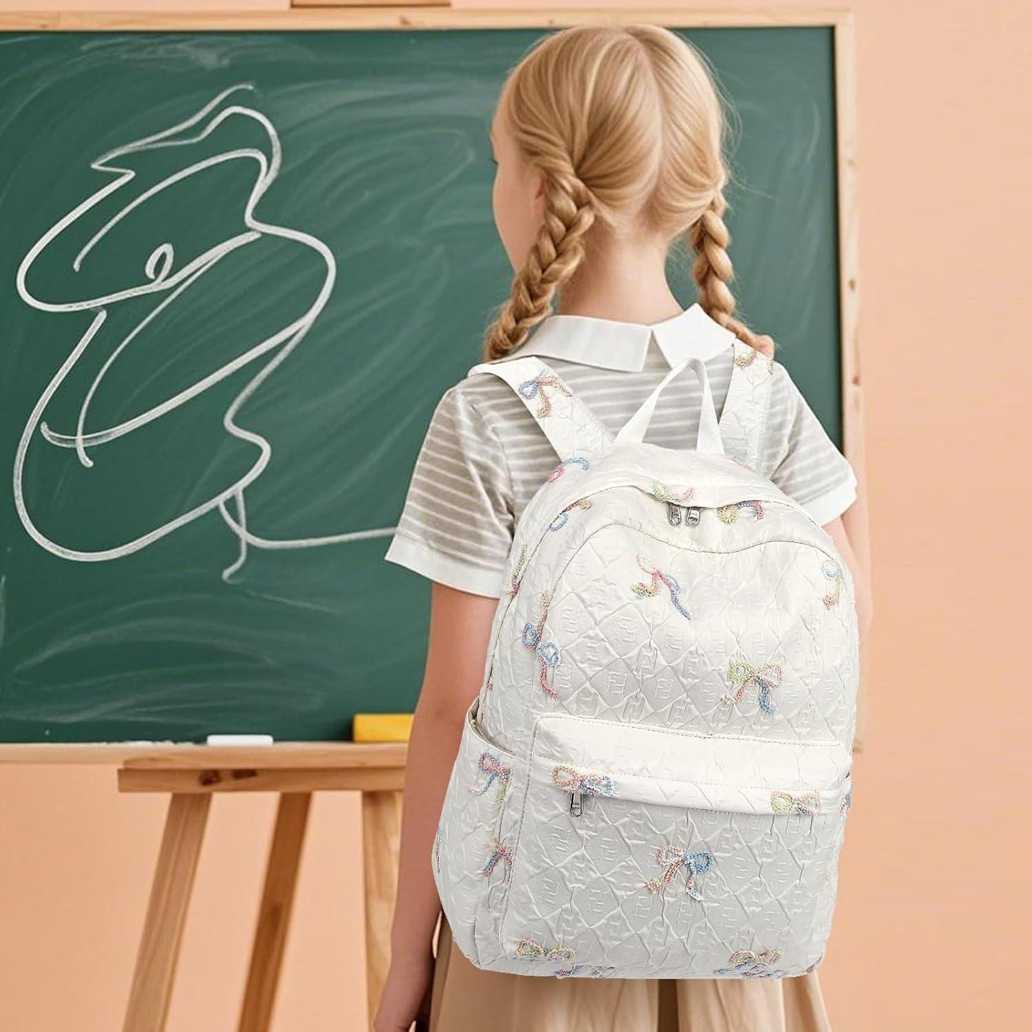 Mochila Infantil CAMTOP Colorida con Lazo Bordado 36cm