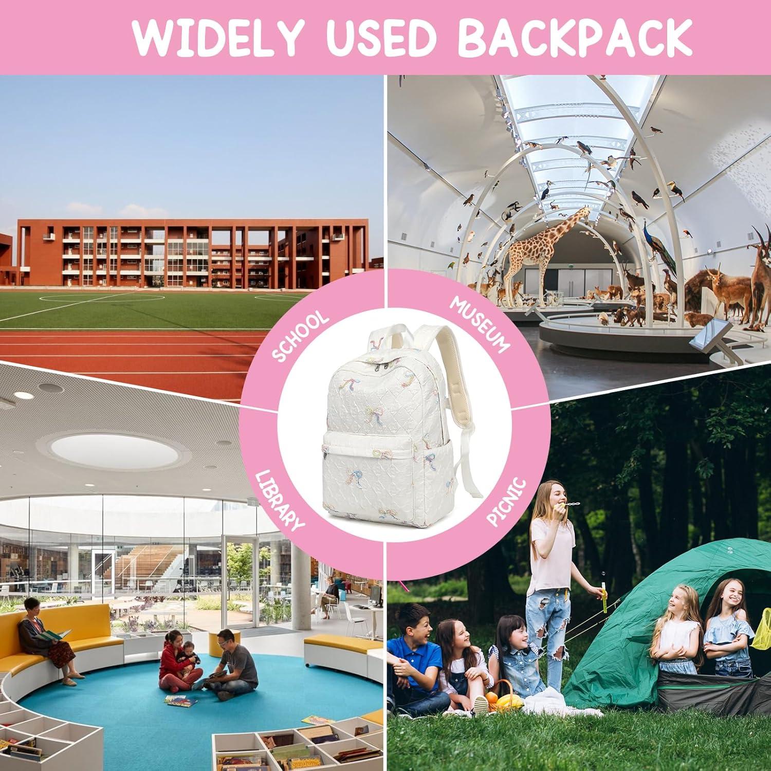 Mochila Infantil CAMTOP Colorida con Lazo Bordado 36cm