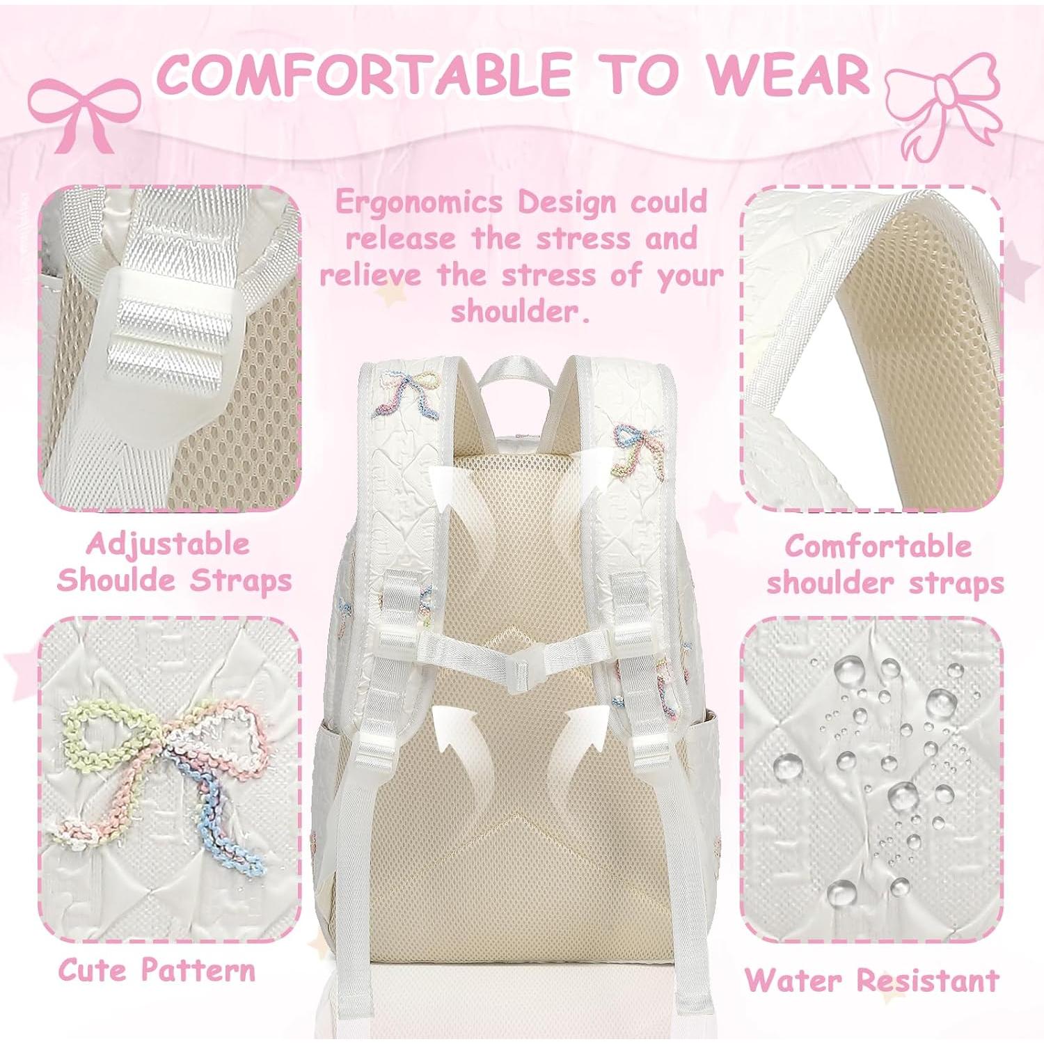 Mochila Infantil CAMTOP Colorida con Lazo Bordado 36cm