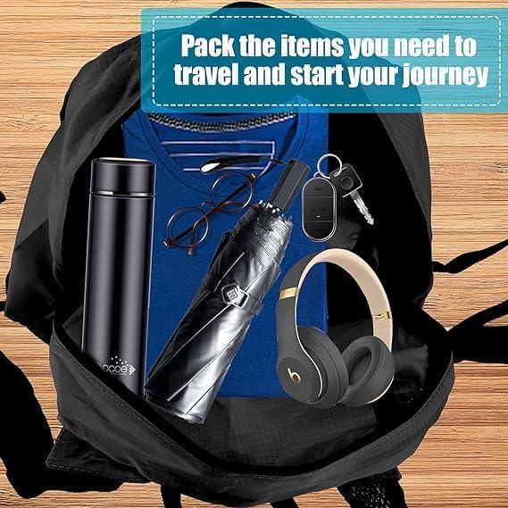 Mochila Plegable 20L Resistente al Agua para Senderismo - Negra