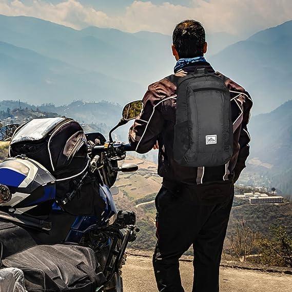 Mochila Plegable 20L Resistente al Agua para Senderismo - Negra