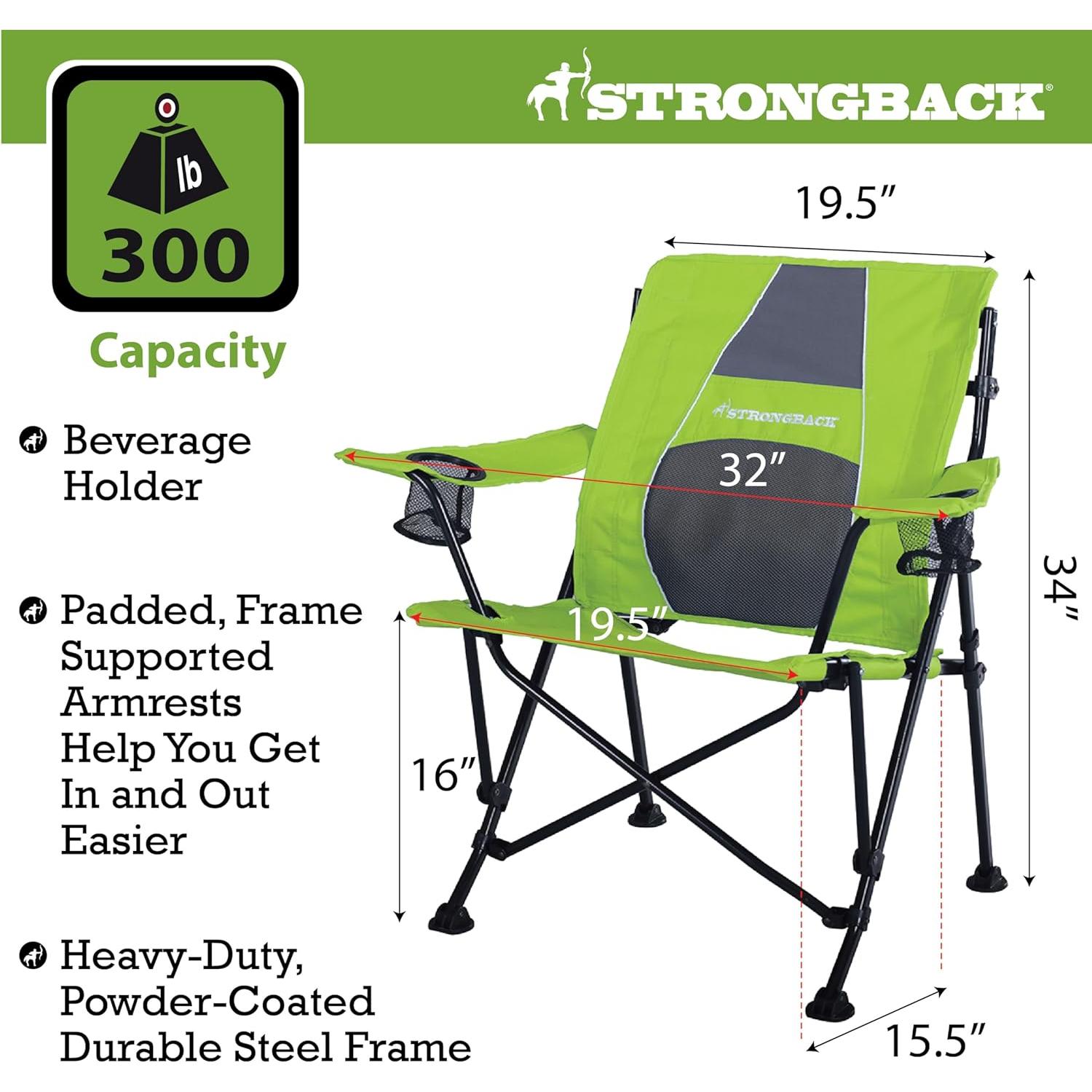 Silla de Camping Plegable STRONGBACK Guru con Soporte Lumbar