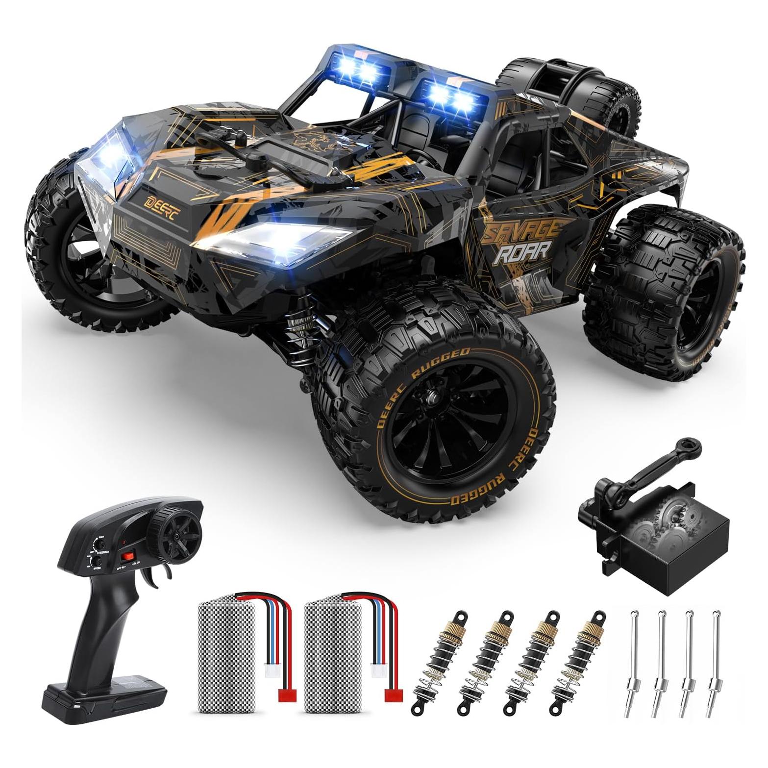 Coche RC DEERC 1:14 4x4 48KM/H con LED y 2 Baterías