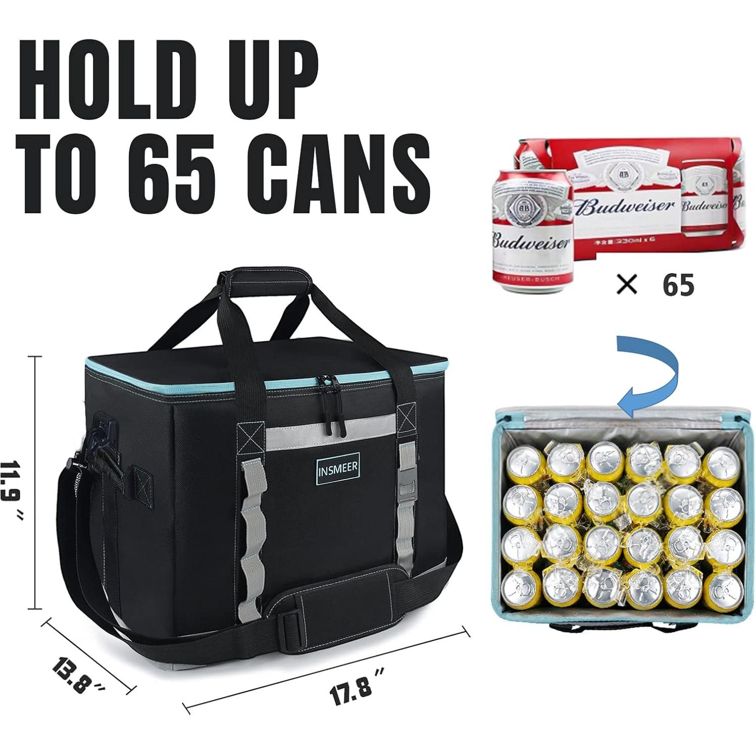 Bolsa Térmica Aislada INSMEER 48L Negra para Camping