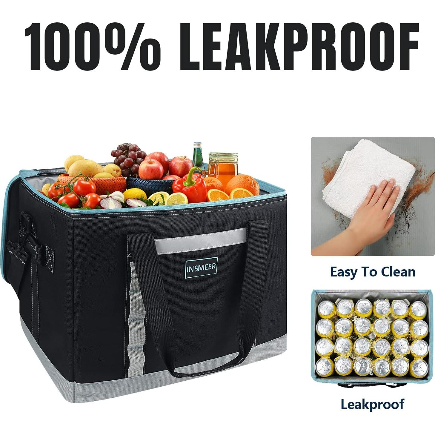 Bolsa Térmica Aislada INSMEER 48L Negra para Camping