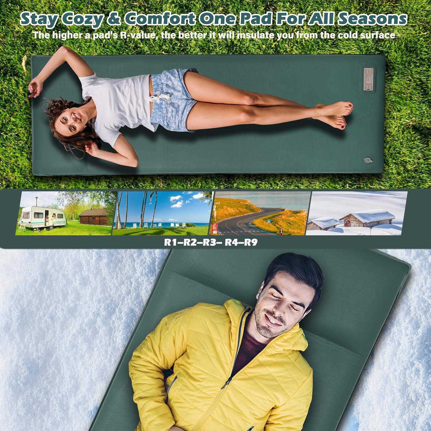 Colchoneta de Camping Autoinflable DOYXC 200x70 cm Espuma Memoria