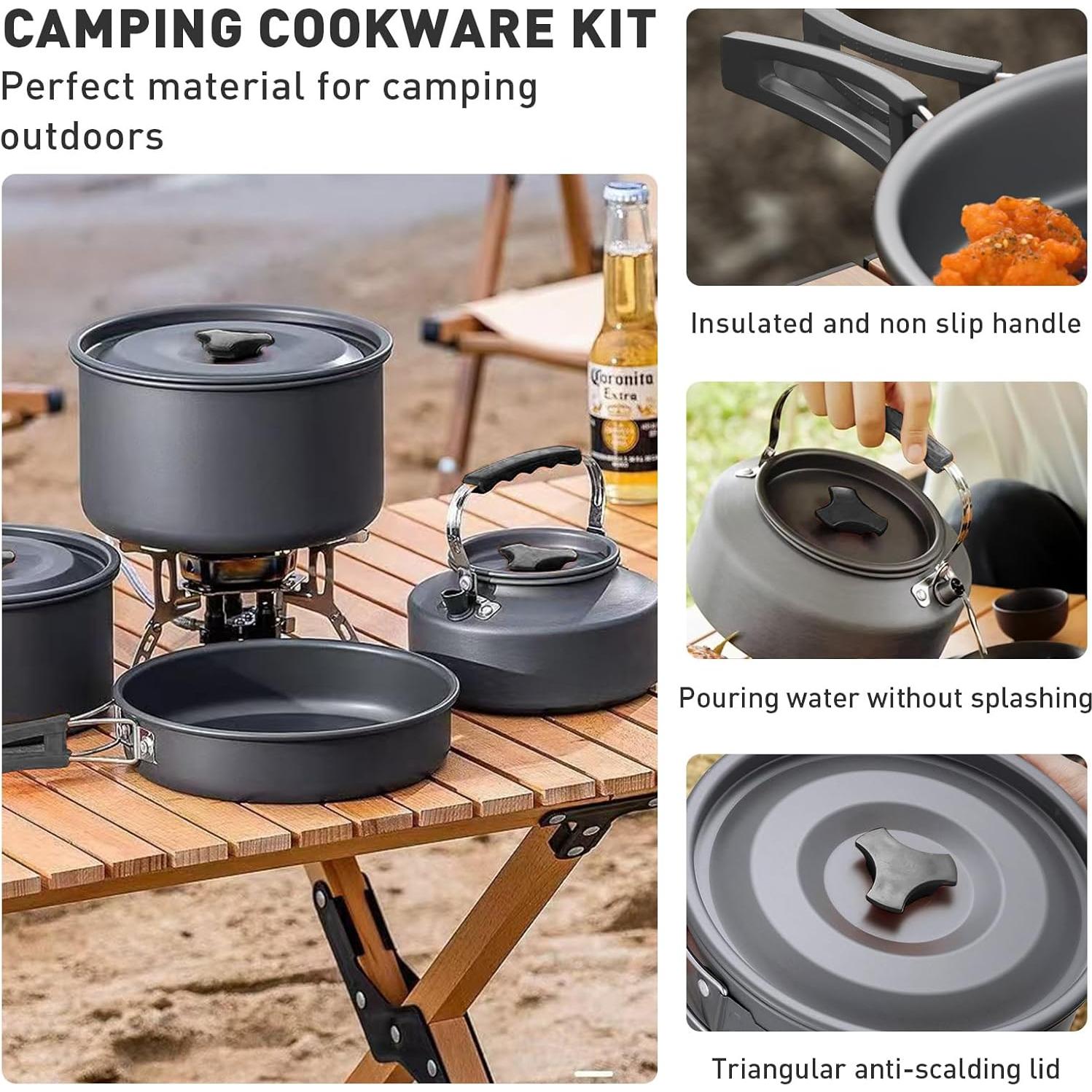 Juego de Utensilios de Cocina para Camping D LIAN DONG 17 Piezas