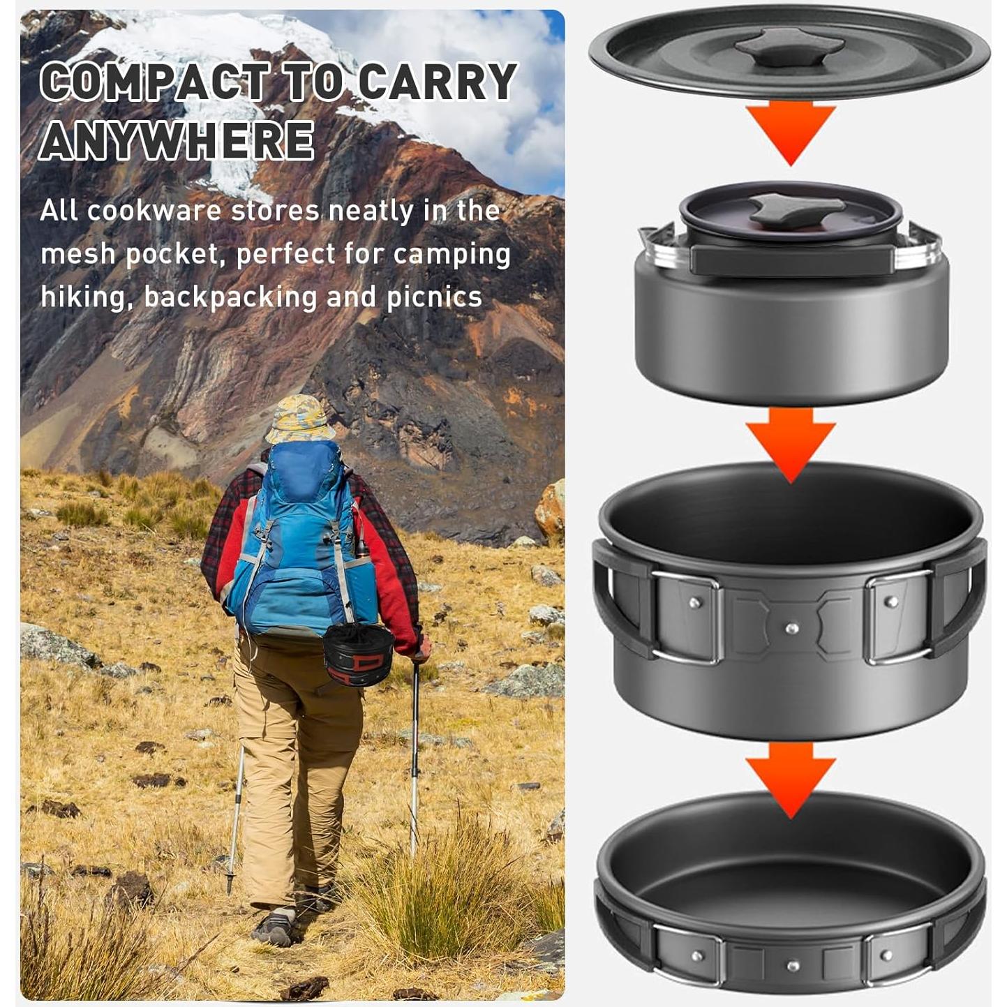 Juego de Utensilios de Cocina para Camping D LIAN DONG 17 Piezas