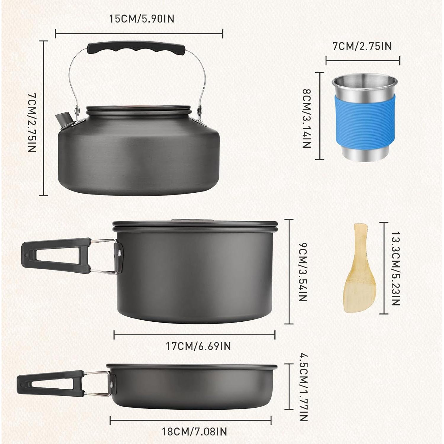 Juego de Utensilios de Cocina para Camping D LIAN DONG 17 Piezas
