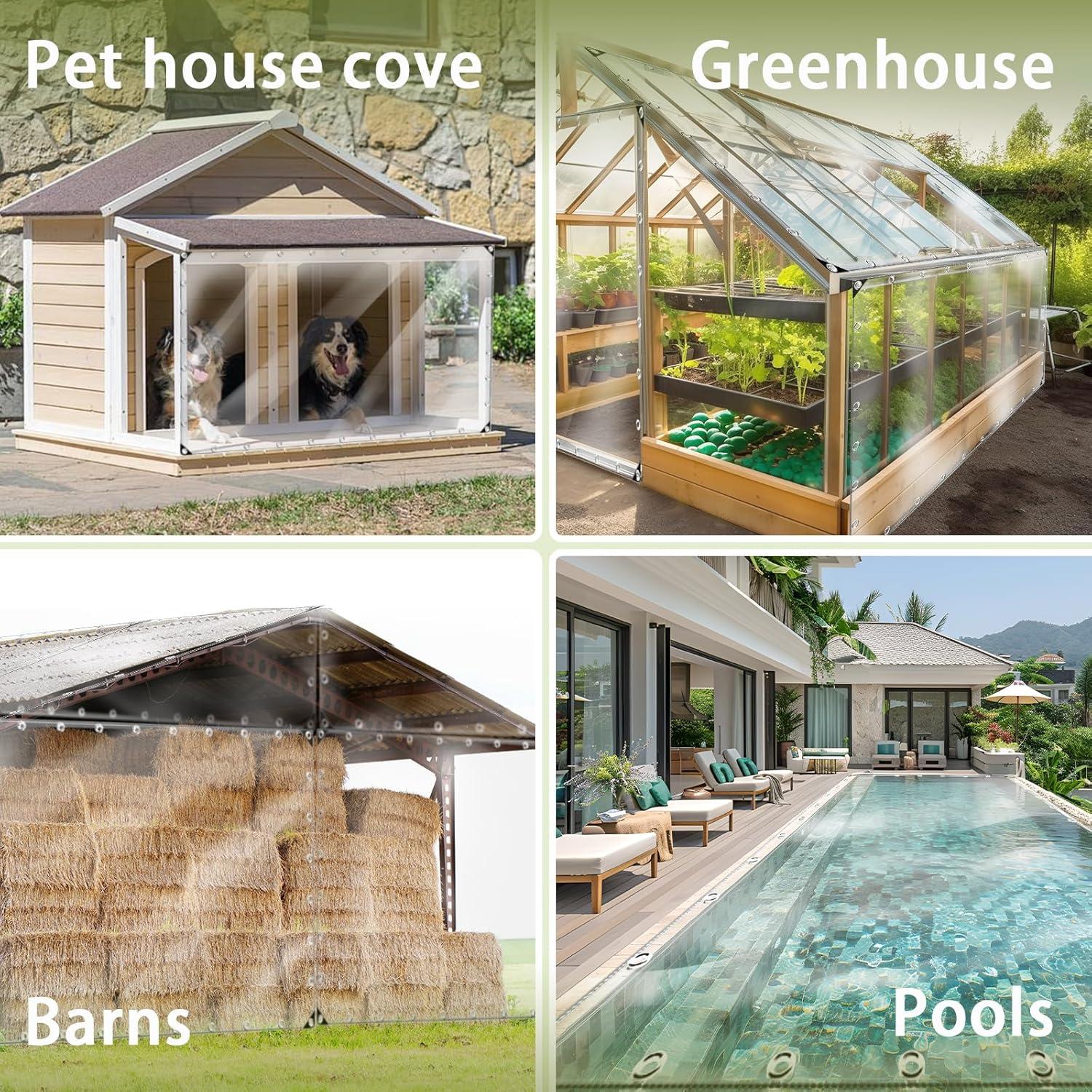 Lona Impermeable Transparente TEENKON 0.91x1.83m 11.8 Mil